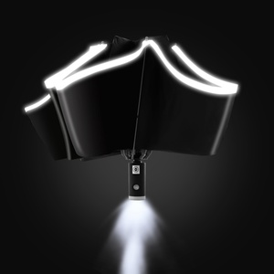 Paraguas LED 8K con Función Automática, Paraguas Plegable con Mango Giratorio, Recubrimiento Reflectante, Linterna para Viajes Nocturnos, Logotipo Personalizado, Regalo para el Día de la Madre, Playa - Product Image 2