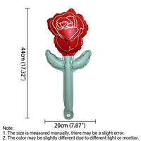Ensemble de ballons en feuille d'aluminium multicolores en forme de rose, bouquet de fleurs gonflable portable pour fête, Saint-Valentin, alimenté par piles, utilisation extérieure, sac cadeau