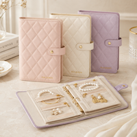 Campioncino Gratuito: Pochette Portagioie in Pelle PU e Velluto con Bottone a Pressione, Pagine Rimovibili, Multicolore, per Conservazione Gioielli e Viaggi