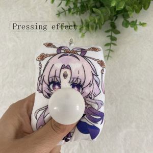 <b>Custom</b> Printed Blow Bubble Pillow Charms Soft Squishy Toys Plush <b>Keychains</b> for Stress Relief Decompress Keyrings - Product Image 2