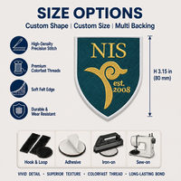 Écussons brodés personnalisés classiques à thermocoller en sergé tissé avec logo de marque pour vêtements, chapeaux, sacs, vestes et uniformes