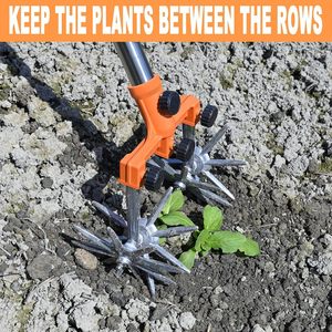 Cultivateur de jardin manuel en acier inoxydable avec dents en étoile et poignée en plastique, outil de jardinage pour ameublir la terre - Product Image 3