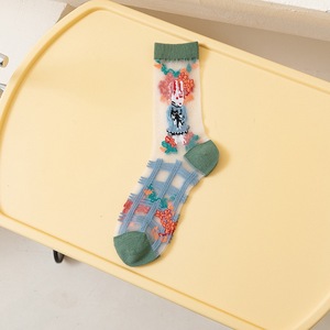 Spring Summer Thin Women <b>Socks</b> Japanese Cartoon Glass <b>Silk</b> Transparent Crystal <b>Socks</b> Ins Trendy Lolita Style <b>Socks</b> - Product Image 5