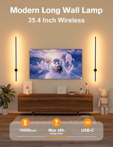 High Quality Battery Powered Wireless Dimmable LED Touch Control Minimalist Indoor Bedroom Hotel <b>Corridor</b> Decor Wall Lamp - Product Image 5