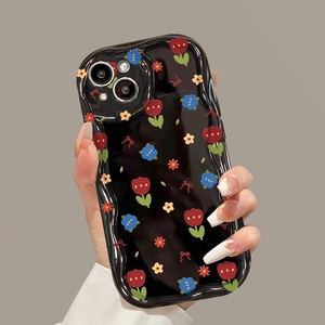 Custodia personalizzabile bohémien floreale per <span class=keywords><strong>iPhone</strong></span> <span class=keywords><strong>Cover</strong></span> in TPU resistente con anello di precisione per fotocamera stampa completa avvolgente per <span class=keywords><strong>iPhone</strong></span> - Product Image 1