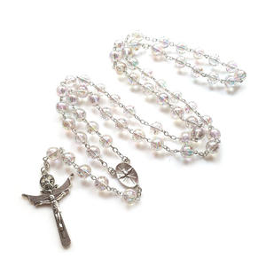 AB Acrylique Chapelet Crucifix Pendentif Oiseau Blanc Colombe Saint Esprit Chapelets 10mm Perles Uniques Catholique Orthodoxe Chapelets - Product Image 1