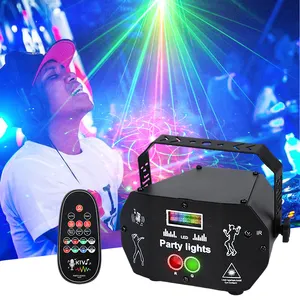 Nieuwe 3 In 1 Mini Led Laser Verlichting Dj Beam Lamp Geluid Controle Strobe Effect Stage Light Projector Voor Night club Rgb Party Licht