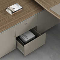 Bureau de direction en forme de L extensible en MDF, design moderne en bois brillant de luxe, pour la maison ou le bureau du PDG