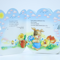 Livre cartonné personnalisé en forme de personnage découpé à l'emporte-pièce OEM, livre d'histoires pour enfants avec figurine d'ange, impression de livres pour enfants en carton rigide