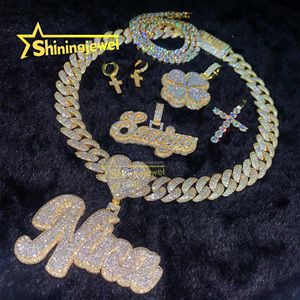 Beau cadeau pour fille nom personnalisé pendentif VVS Moissanite lettre pendentif Moissanite lettre glacé Hip Hop bijoux - Product Image 2