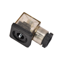 Prise de connecteur de bobine de solénoïde DIN 43650-A avec LED 12.24V DC 3 pôles + boîtier de borne de prise industrielle de terre