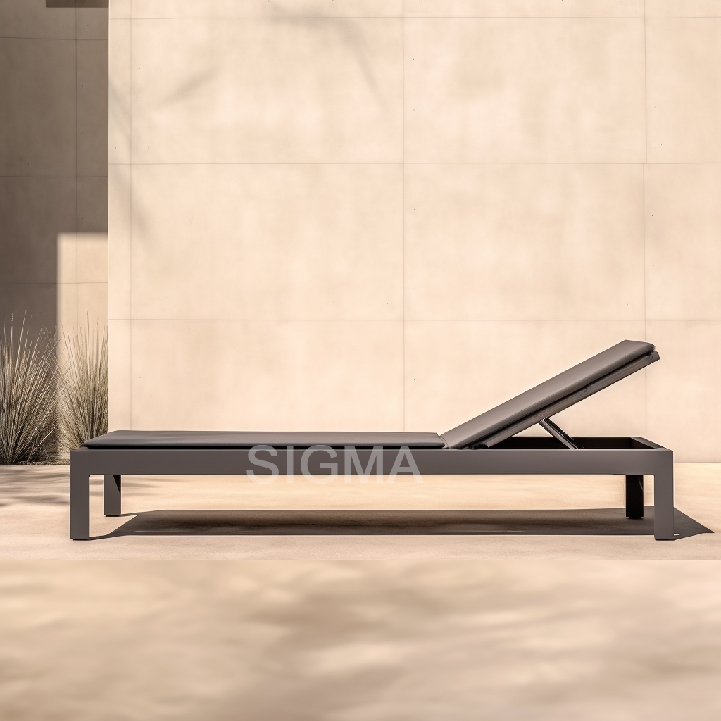 New design manufacturer pool beach chaise black aluminum folding chair lounge chaise daybed