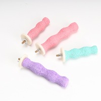 Perchoir à griffes en pierre de sable ondulée colorée pour oiseaux, support de ponçage du bec pour perroquets, accessoire de cage pour perruches, calopsites et parakeets - Vente chaude
