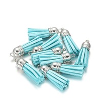 Groothandel 4cm Suède Leren Kwastjes Zilver Gouden Topjes Kunstleer Fluweel voor Sleutelhangerbandjes Sieraden DIY Hangertjes Charms Bedels
