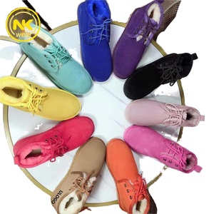 Nuevas Botas de Nieve para Parejas, Botines de Piel de Vaca y Lana para Hombre y Mujer, Zapatos Cómodos para el Invierno, Forro de Lana Cálido, Suela de PVC - Product Image 1