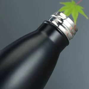 17oz Cola Bottle Shape <b>Double</b> <b>Wall</b> Stainless Steel Thermos Vacuum Flask with Bamboo Shell - Product Image 3