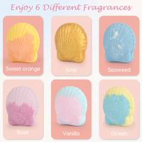 Bombe de bain effervescente parfumée personnalisée, hydratante, cadeau de luxe, faite à la main, aromathérapie, en forme de coquille, SPA, huile essentielle