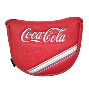 Offres Spéciales Rouge Et blanc PU Golf Putter Maillet Couverture Avec du Cola Broderie