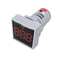 DC 12 V 24 V Tahan Air 28.5mm Kotak Persegi Lampu Mini Gauge LED Tampilan Digital Indikator Voltmeter untuk Mobil untuk Kapal