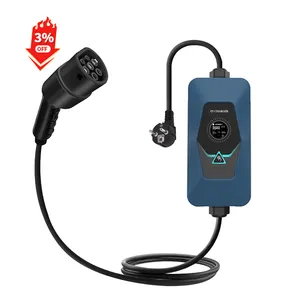 New Design Portable EV Charger OCPP Type 2 Charge Cable 7KW 11KW Wallbox EV Charger 3 phase Electric Car Charging Station