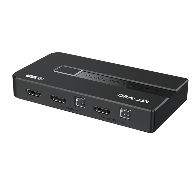 2-Port Manual HDMI KVM Switch 4K 60Hz Control 2 PCs with 1 Keyboard & Mouse USB2.0 Desktop Controller Panel KVM Switch