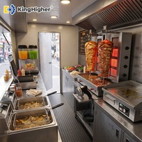 Remorque de restauration mobile commerciale avec cuisine complète, pour shawarma et kebab, chariot de rue carré personnalisé, remorque de concession