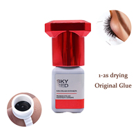 Extension de cils de haute qualité, séchage en 1 à 2 secondes, colle rouge ciel 5 ml, personnalisable, originale de Corée, sans latex, adhésif pour cils