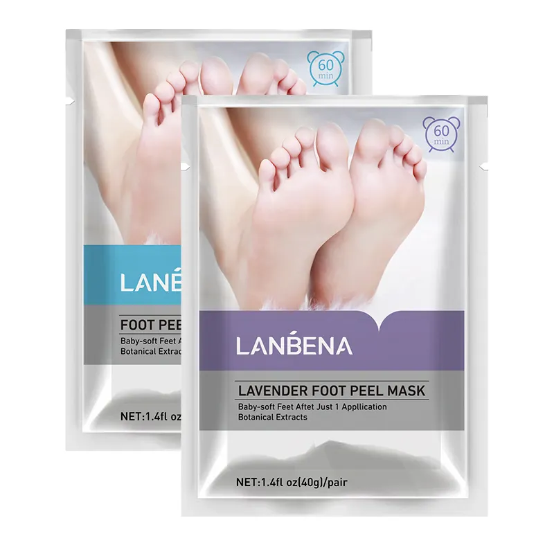 LANBENA-mascarilla exfoliante de lavanda para pies, removedor de Peeling, mascarilla de bebé para reparación de piel muerta