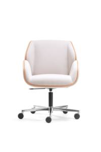 Suoni Modern Design <b>Swivel</b> Office <b>Chair</b> Height Adjustable Mid Back <b>Leather</b> Finish - Product Image 2