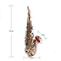 Factory Wholesale Woodwind Instrument Good Quality High Grade Bb Curved Soprano Saxophone for Child