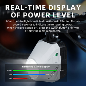 Phare de vélo CYCLAMI CYC1600 - <span class=keywords><strong>LED</strong></span> <span class=keywords><strong>rechargeable</strong></span>, batterie étanche, super lumineux, portable, lumière de nuit pour la conduite - Product Image 4