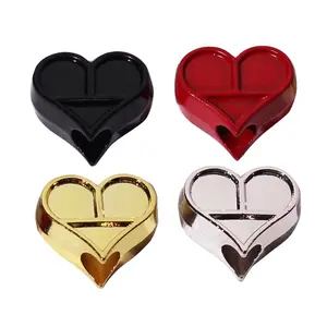 New design heart shape beads logo brand jewelry handmade stamping metal diy charms for bracelets