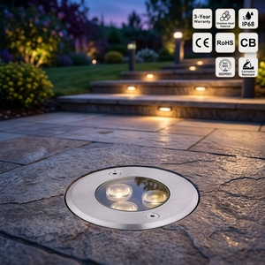 Lampada LED da Incasso per Esterni IP68 Impermeabile, in Acciaio Inox Antiscivolo, per Sentieri, Pavimenti e Piscine - Product Image 1