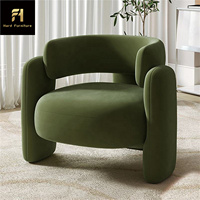 Chaise de salon design italienne légère et luxueuse en velours à dossier bas, canapé simple et paresseux le plus populaire