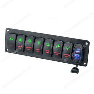 Rocker <b>Switch</b> Panel 7 Way Boat Type For Boat RV Bus <b>12V</b> 10A IP65 ABS Material - Product Image 5