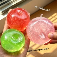 Hot verkopende appelvormige, met vaseline gevulde, vormbare, niet-terugverende squishy speelgoed met knispergeluid, fruitvormig stressverlichtend fidget speelgoed