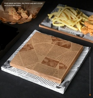 Papier Ciré Imprimé Logo Personnalisé, Enduit PE, pour Charcuterie, Hamburger, Frites, Burger, Sandwich – Feuilles d'Emballage Alimentaire Anti-Graisse