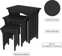Nid de 3 Tables de Style rétro ensemble de Table basse en bois avec pieds de Style Mission traditionnel
