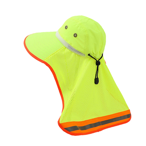 Sombrero de Seguridad Reflectante de Alta Visibilidad, de Poliéster, con Ala Ancha y Solapa para el Cuello, Tipo Casco - Product Image 1