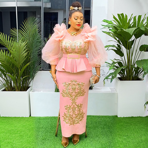 Donne africane taglie forti abiti da sera festa di nozze di lusso 2025 abito di paillettes Bodycon sirena Dashiki Ankara Africa <span class=keywords><strong>abbigliamento</strong></span> - Product Image 4