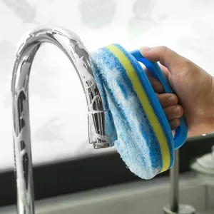 Zenidoo Eco-Friendly Silicone Household Cleaning Tools Thickened Kitchen Bathroom <b>Tile</b> Cleaning Brush <b>Plastic</b> Handle for Stain - Product Image 5