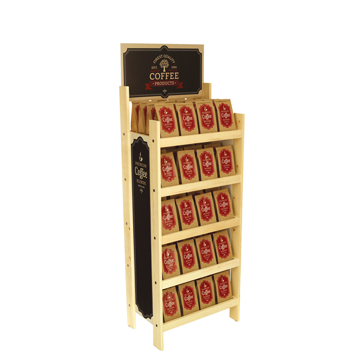 Customized Floorstanding Double-sided Wooden Display Shelf Store Display Stand for Flower Seeds Packs — view 3
