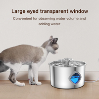Fontaine à eau pour animaux de compagnie 3,2 L, débit automatique, filtre triple étage, flux silencieux, acier inoxydable 304, fenêtre diamant, vente en gros OEM