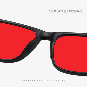 نظارات نوم رجالية جديدة مضادة للضوء الأزرق والإشعاع، بدون مشبك للوجه، بعدسات بلاستيكية حمراء، وإطار كامل من مادة تي آر - Product Image 4