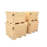 Bac de transport rotomoulé 1000L pour poissons, grand bac isotherme avec mousse PU pour le stockage de poissons vivants et de fruits de mer