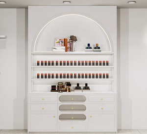 Exhibidor de Cosméticos para Salón de Belleza LE, Mueble de Exhibición con Acabado Pintado, Moderno y Sencillo, Vitrina con Forma Especial para Cuidado de la Piel y Esmalte de Uñas - Product Image 5