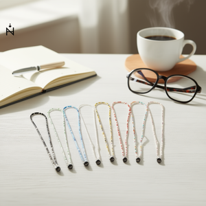 Chaîne de lunettes en perles de marque Z, 70 cm, flexible, pour lunettes - Product Image 2