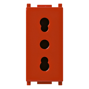 2P+T16A P17/11 ซ็อกเก็ตสีแดงต้านเชื้อแบคทีเรีย 4.1x2.8x5.3 ซม. สำหรับใช้ภายในอาคาร - Product Image 1