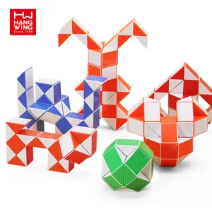 Игрушки HW, новинка, 24 секции, 3d интеллектуальная Складная Пластиковая Гибкая линейка змеи, магический куб-головоломка