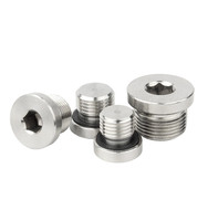 Bouchon de tuyau en acier inoxydable SS304 mâle G1/8 à G2 et M8 à M48 avec tête hexagonale, type boulon métallique, avec joint en caoutchouc